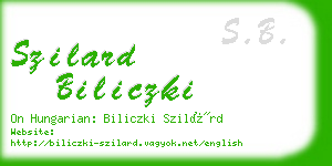 szilard biliczki business card